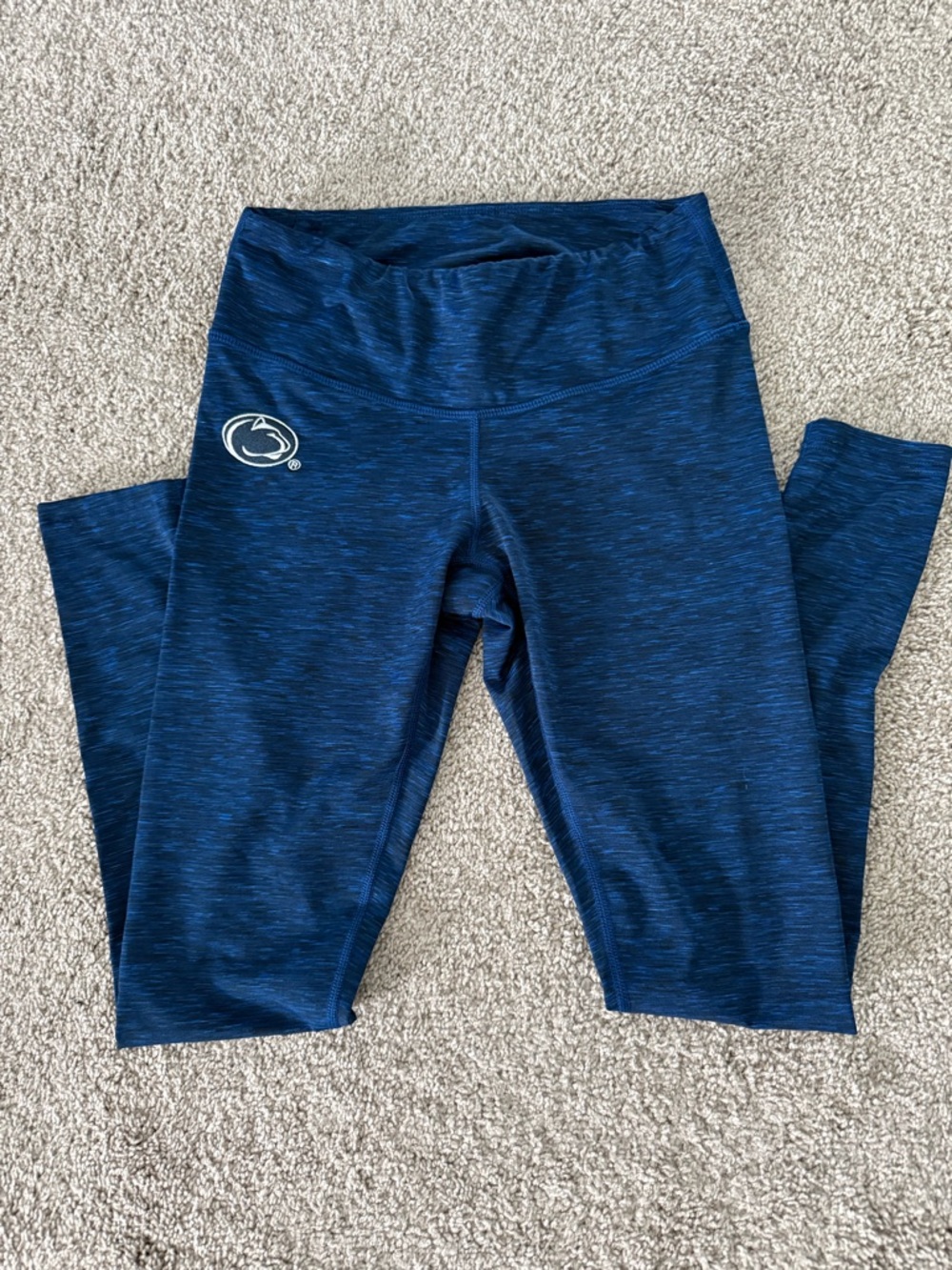 Zumba Fitness Navy Blue Heathered Leggings with Brand Tag